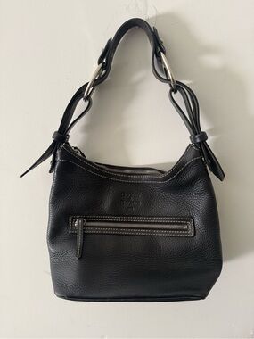 Dooney & Bourke Black Pebble Leather Small Shoulder Hobo